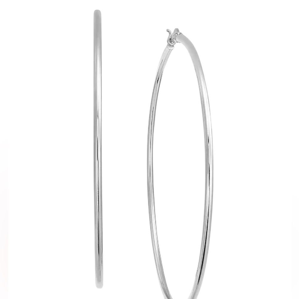 And Now This Silver Plate over Brass  Hoop Earrings